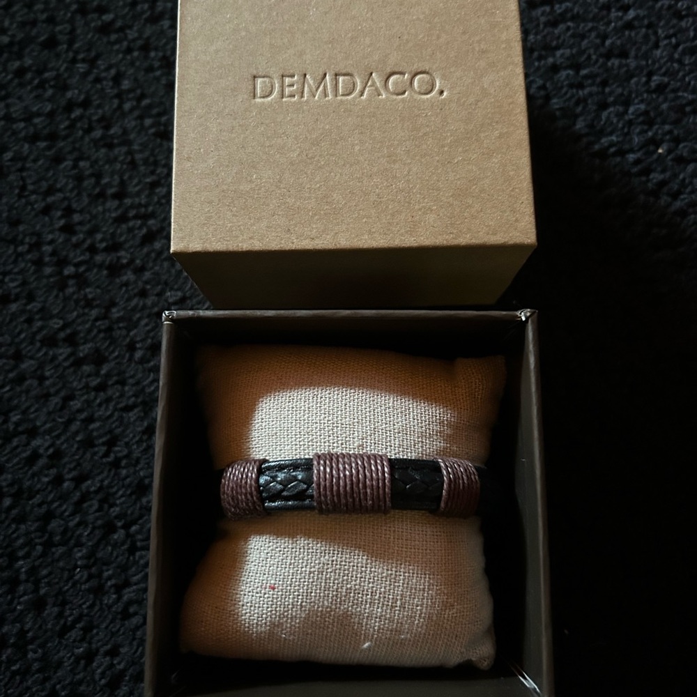 Men's Black Leather Bracelet